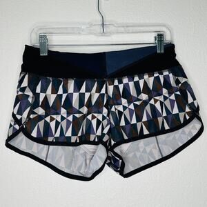 Lululemon Run Speed Shorts Stain Glass Love Neutral Blush Shorts 6